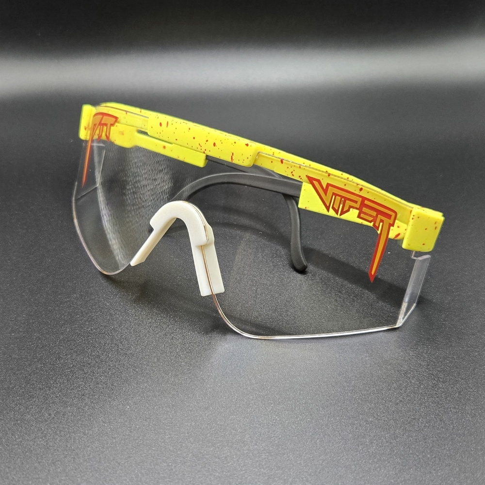 Yellow Wraparound Sunglasses with Clear Lenses